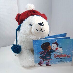 Hallmark Snowby's new friend book & polar bear plush shivering Northpole WORKS